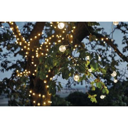 Ghirlandă LED decorativă pentru exterior, 10 LED/10 m, IP44, transparentă
