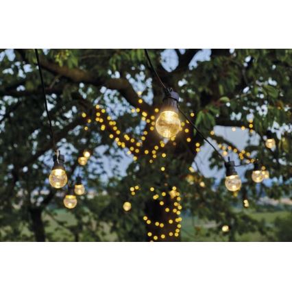 Ghirlandă LED decorativă pentru exterior, 10 LED/10 m, IP44, transparentă