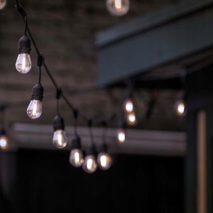 Ghirlandă LED decorativă pentru exterior, 10xE27/1W/230V, 10,94 m, IP44, negru