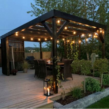 Ghirlandă LED decorativă pentru exterior 20xE27/1W/230V 20,94 m IP44 negru