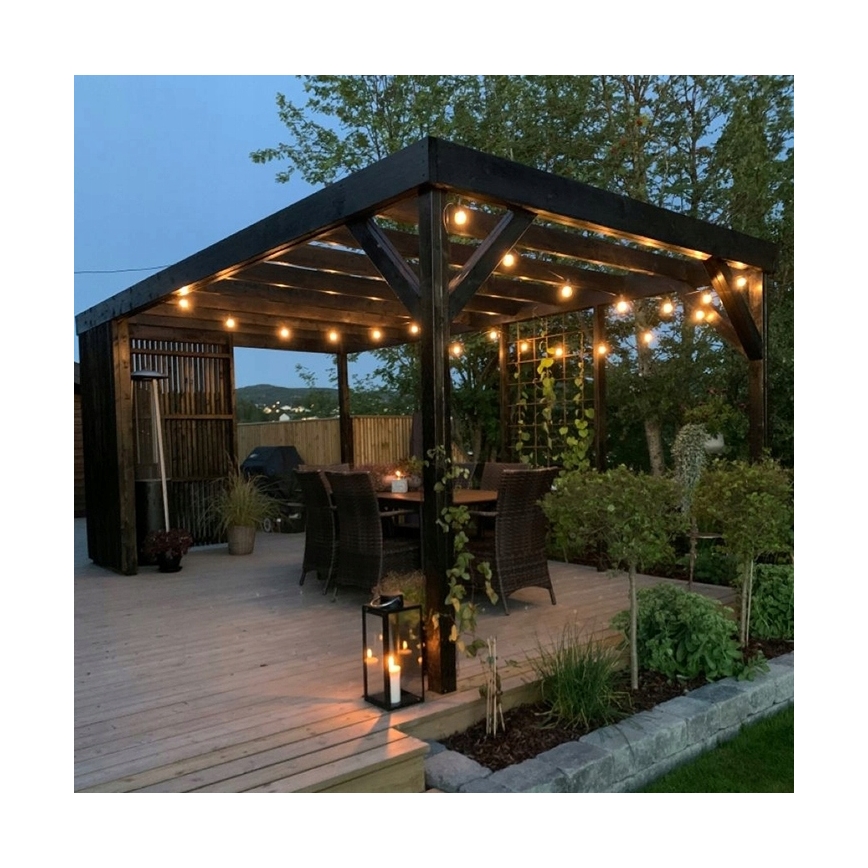 Ghirlandă LED decorativă pentru exterior 20xE27/1W/230V 20,94 m IP44 negru