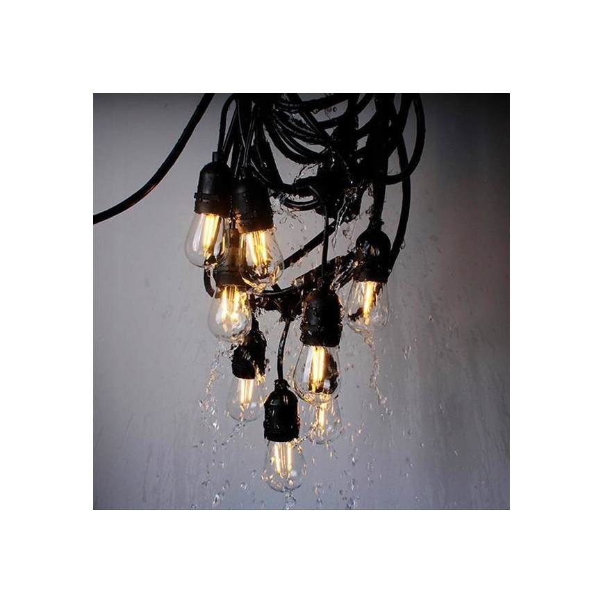 Ghirlandă LED decorativă pentru exterior 20xE27/1W/230V 20,94 m IP44 negru