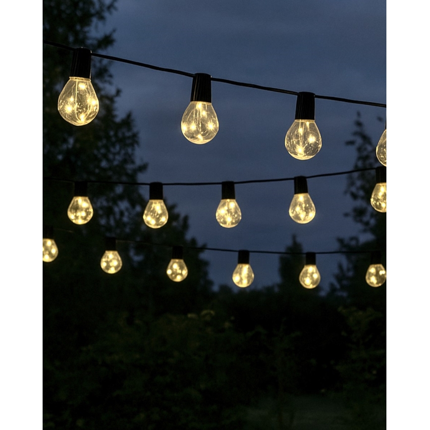 Ghirlandă LED decorativă pentru exterior 20xLED/0,075W/230V 5,8 m IP44 negru