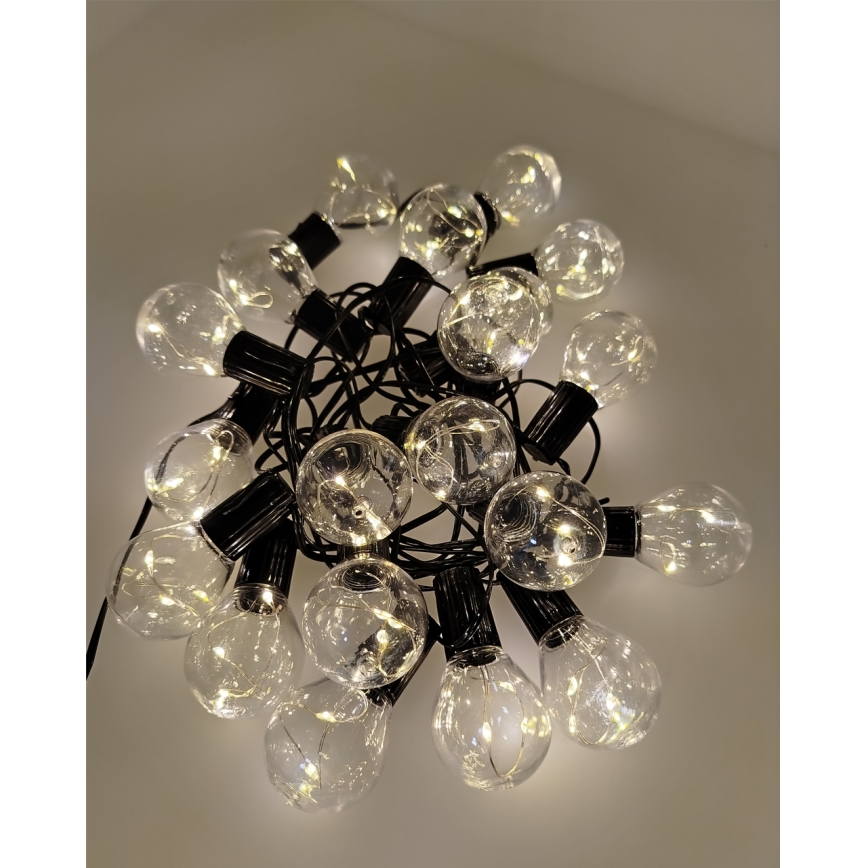 Ghirlandă LED decorativă pentru exterior 20xLED/0,075W/230V 5,8 m IP44 negru