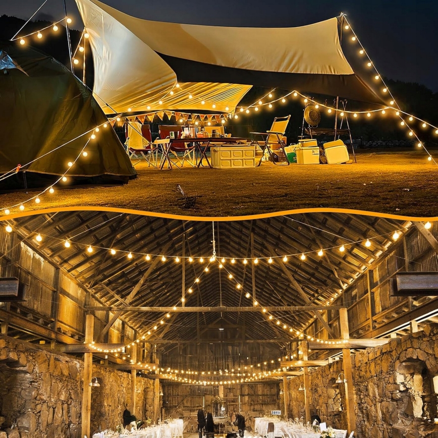 Ghirlandă LED decorativă pentru exterior 36xE12/1W/230V 22,35 m IP65 neagră