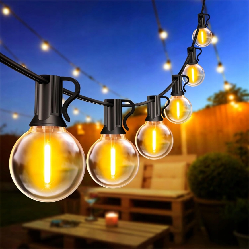 Ghirlandă LED decorativă pentru exterior 36xE12/1W/230V 22,35 m IP65 neagră