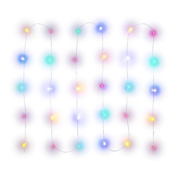 Ghirlandă LED multicolor, 30 LED-uri, 3,3 m, alimentare 2xAA
