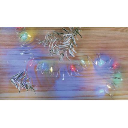Ghirlandă LED multicoloră, 20 LED-uri, 2,4 m, 2x AA