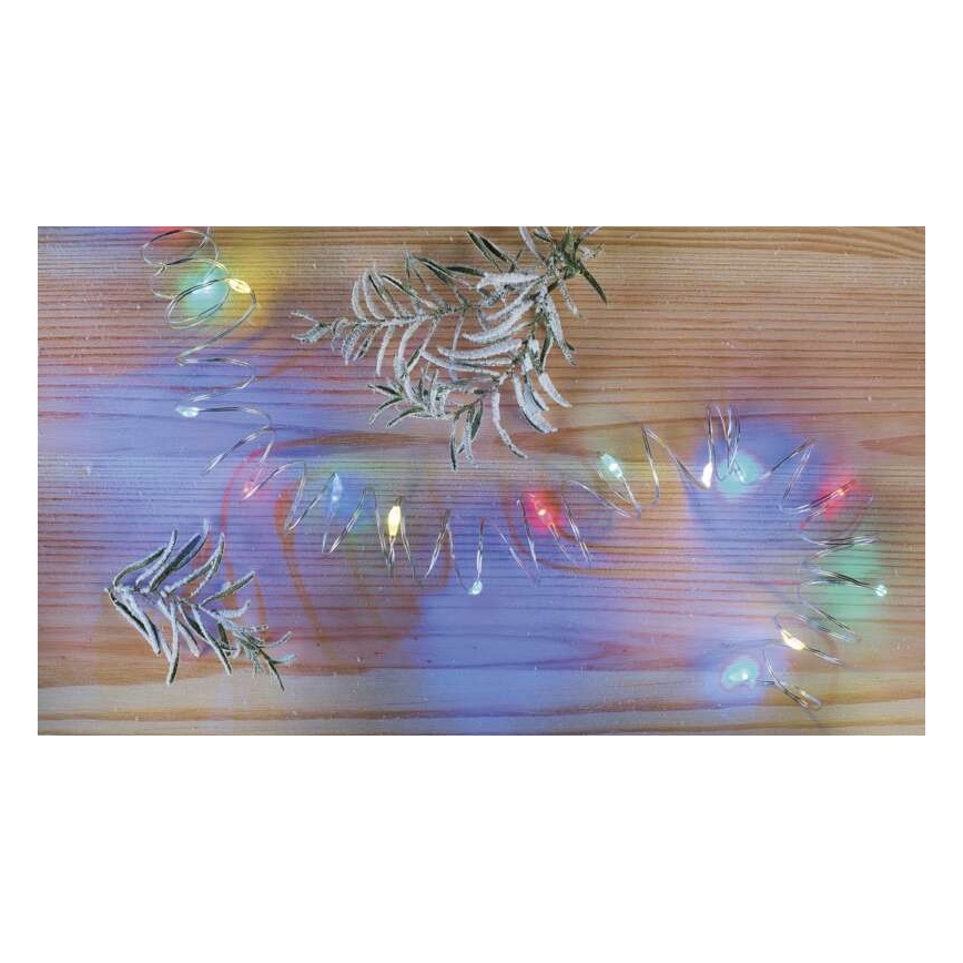 Ghirlandă LED multicoloră, 20 LED-uri, 2,4 m, 2x AA
