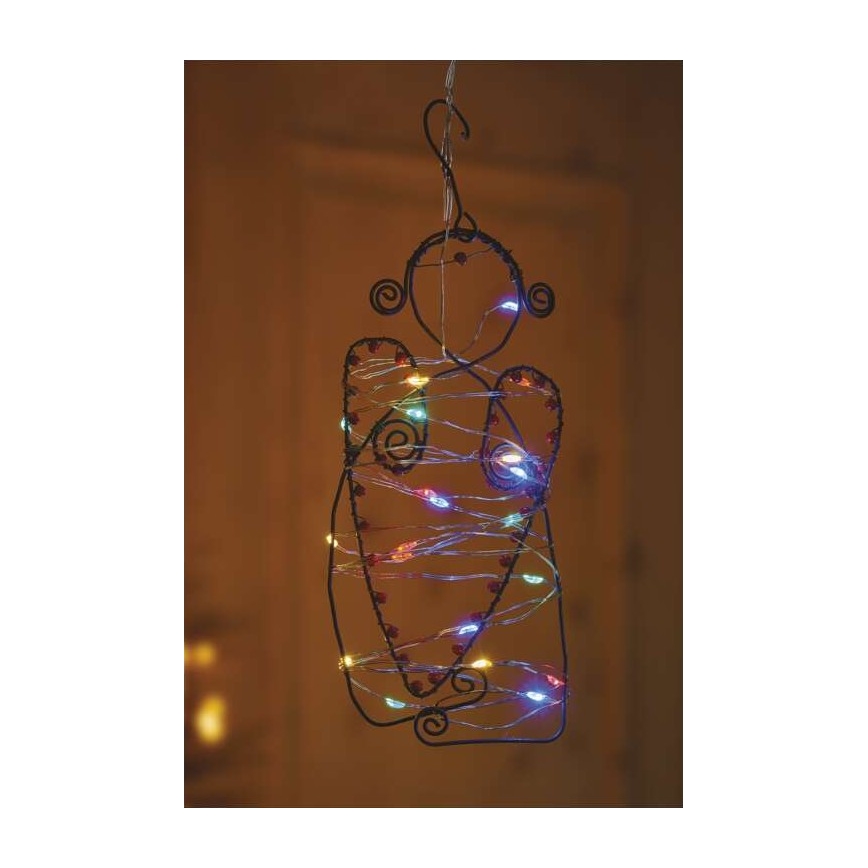 Ghirlandă LED multicoloră, 20 LED-uri, 2,4 m, 2x AA