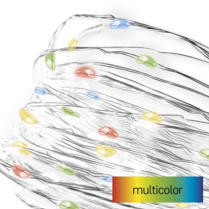Ghirlandă LED multicoloră, 20 LED-uri, 2,4 m, 2x AA