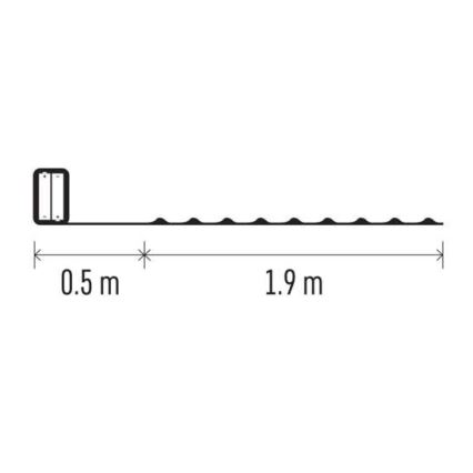 Ghirlandă LED multicoloră, 20 LED-uri, 2,4 m, 2x AA