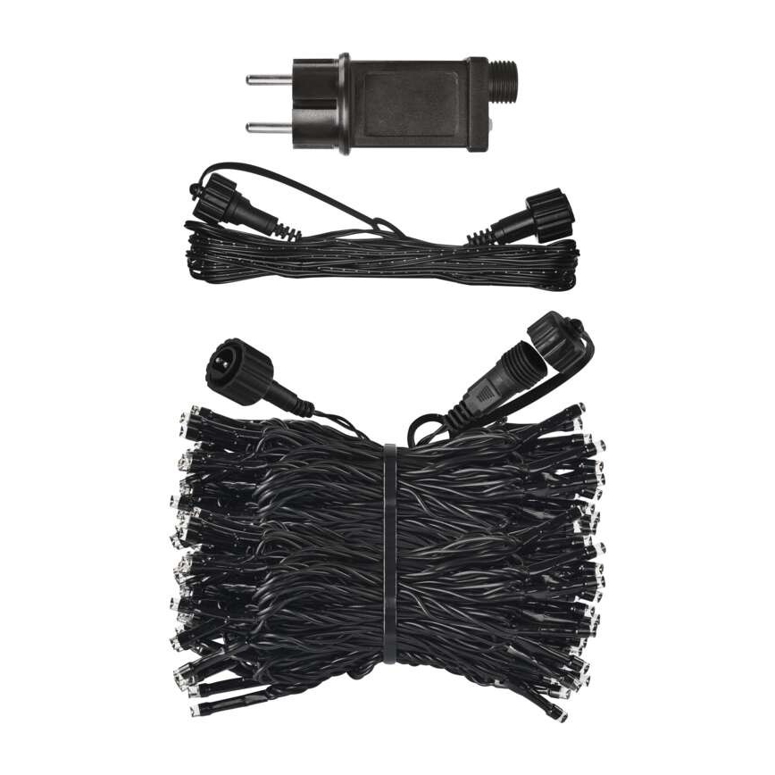 Ghirlandă LED pentru exterior 100 LED/15 m IP44 alb cald