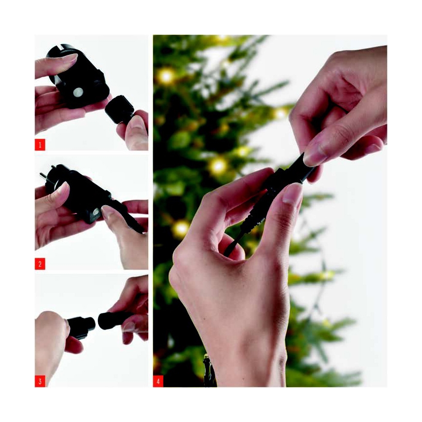 Ghirlandă LED pentru exterior 100 LED/15 m IP44 alb cald