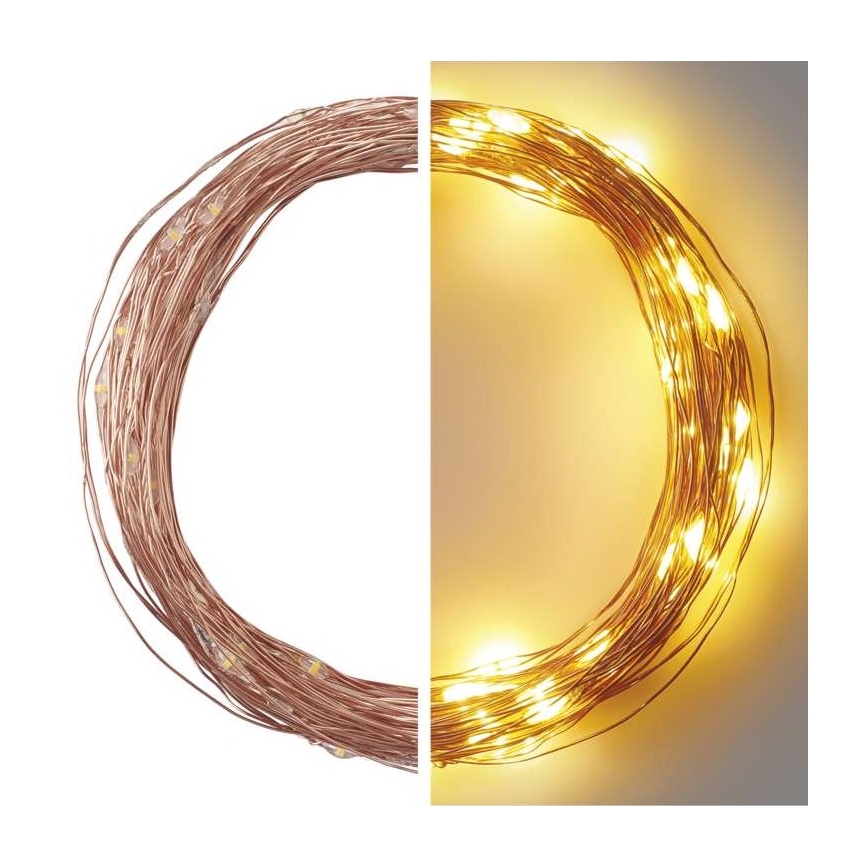 Ghirlandă LED pentru exterior 100 LED / 15 m, IP44, alb cald