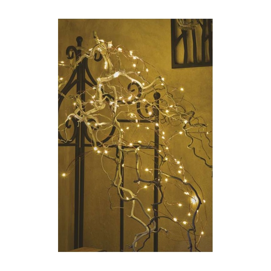 Ghirlandă LED pentru exterior 100 LED / 15 m, IP44, alb cald
