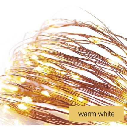 Ghirlandă LED pentru exterior 100 LED / 15 m, IP44, alb cald