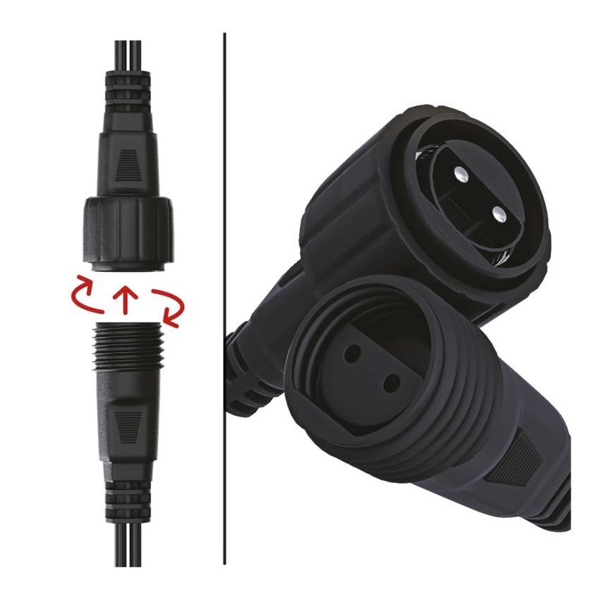 Ghirlandă LED pentru exterior, 100 LED/15 m, IP44, alb rece