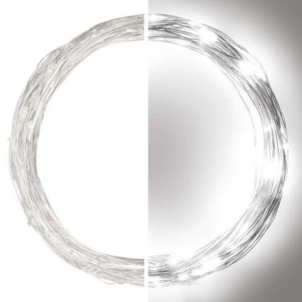 Ghirlandă LED pentru exterior, 100 LED / 15 m, IP44, alb rece