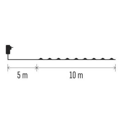 Ghirlandă LED pentru exterior, 100 LED / 15 m, IP44, alb rece
