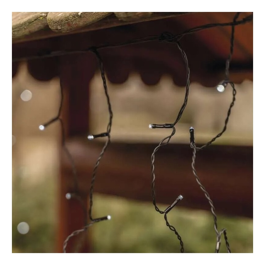 Ghirlandă LED pentru exterior, 100 LED, 2,5 x 0,9 m, IP44, alb rece