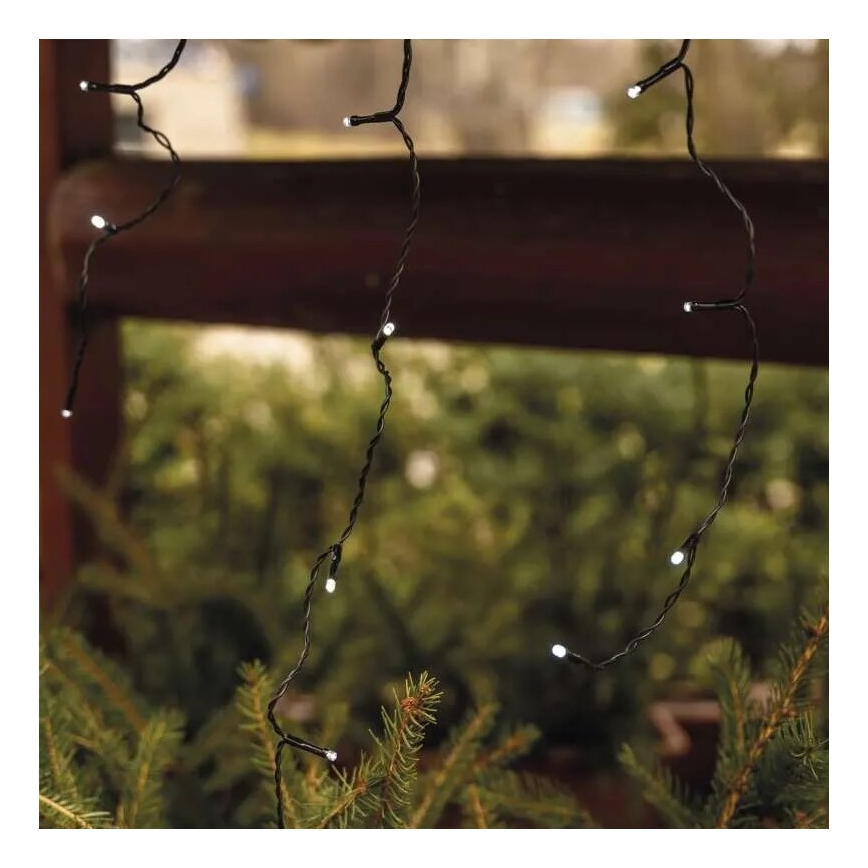 Ghirlandă LED pentru exterior, 100 LED, 2,5 x 0,9 m, IP44, alb rece