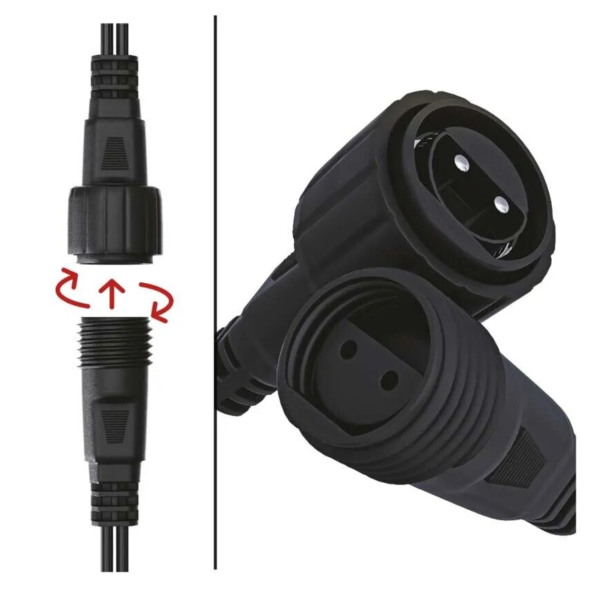 Ghirlandă LED pentru exterior, 100 LED, 2,5 x 0,9 m, IP44, alb rece