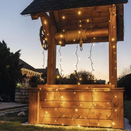 Ghirlandă LED pentru exterior, 100 LED, 2 m, IP44, alb cald