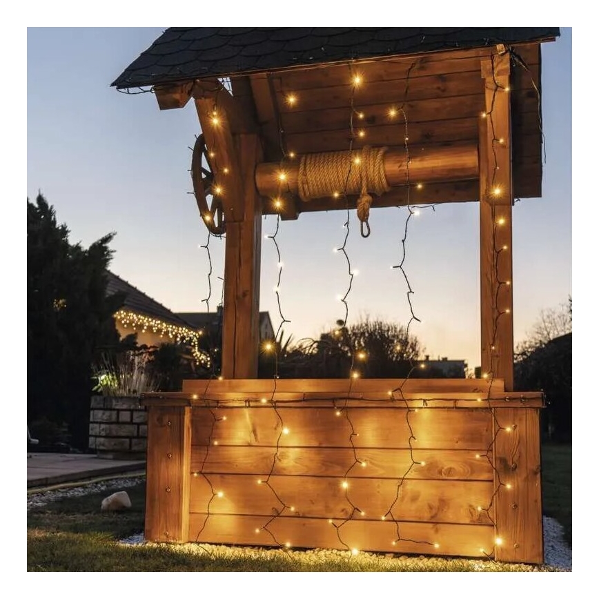 Ghirlandă LED pentru exterior, 100 LED, 2 m, IP44, alb cald