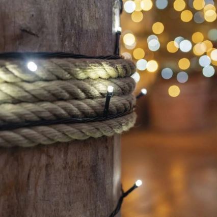 Ghirlandă LED pentru exterior, 100xLED/10m, IP44, alb rece