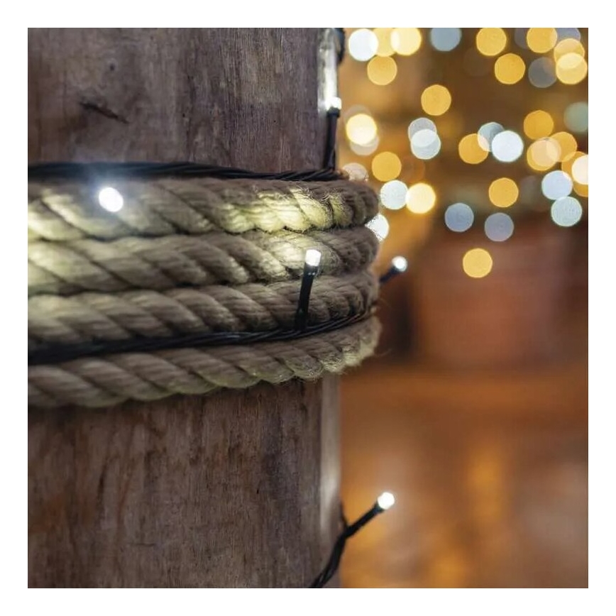 Ghirlandă LED pentru exterior, 100xLED/10m, IP44, alb rece