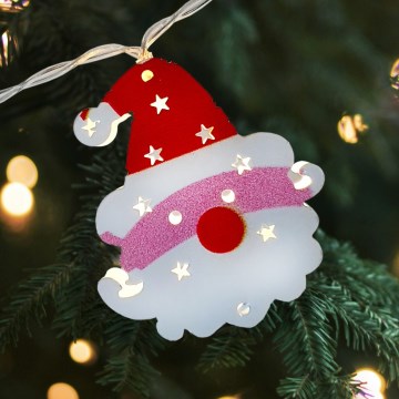 Ghirlandă LED pentru exterior 10xLED/2xAA, 1,65 m, IP44, alb cald, Santa