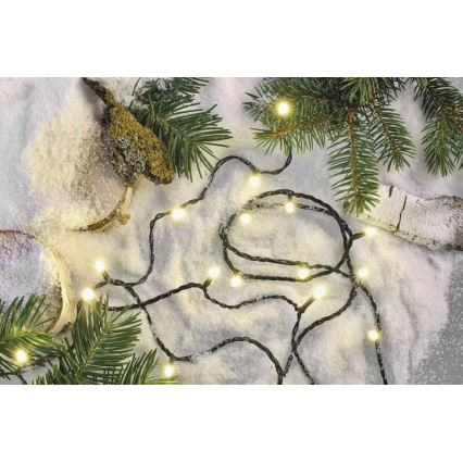 Ghirlandă LED pentru exterior, 120 LED, 8 moduri, 17 m, IP44, alb cald