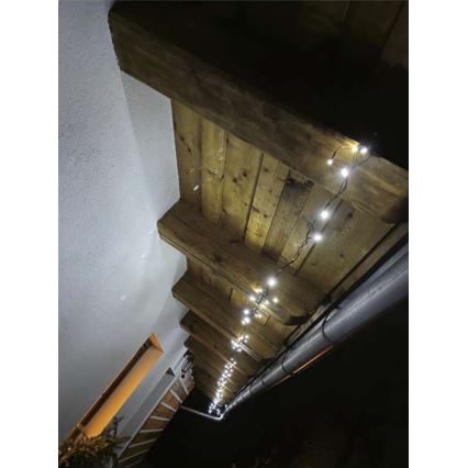 Ghirlandă LED pentru exterior, 120 LED-uri, 17 m, IP44, alb rece