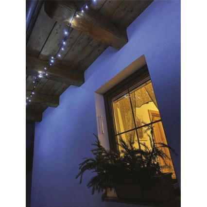 Ghirlandă LED pentru exterior, 120 LED-uri, 17 m, IP44, alb rece