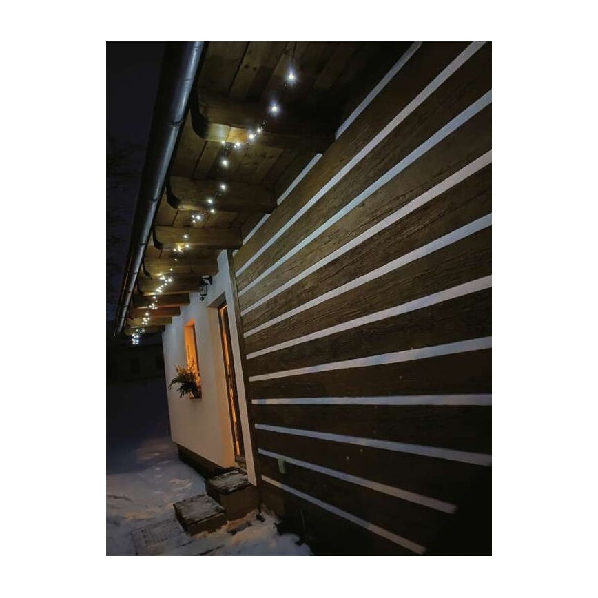 Ghirlandă LED pentru exterior, 120 LED-uri, 17 m, IP44, alb rece
