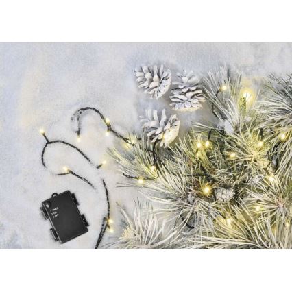 Ghirlandă LED pentru exterior 120xLED/3xAA 8,9 m IP44 alb cald