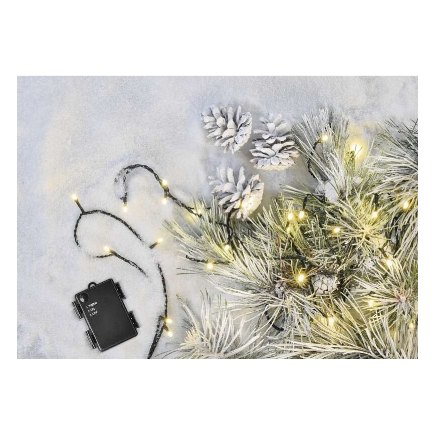 Ghirlandă LED pentru exterior 120xLED/3xAA 8,9 m IP44 alb cald