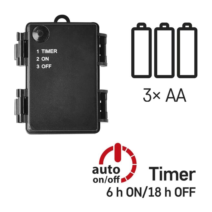 Ghirlandă LED pentru exterior 120xLED/3xAA 8,9 m IP44 alb cald