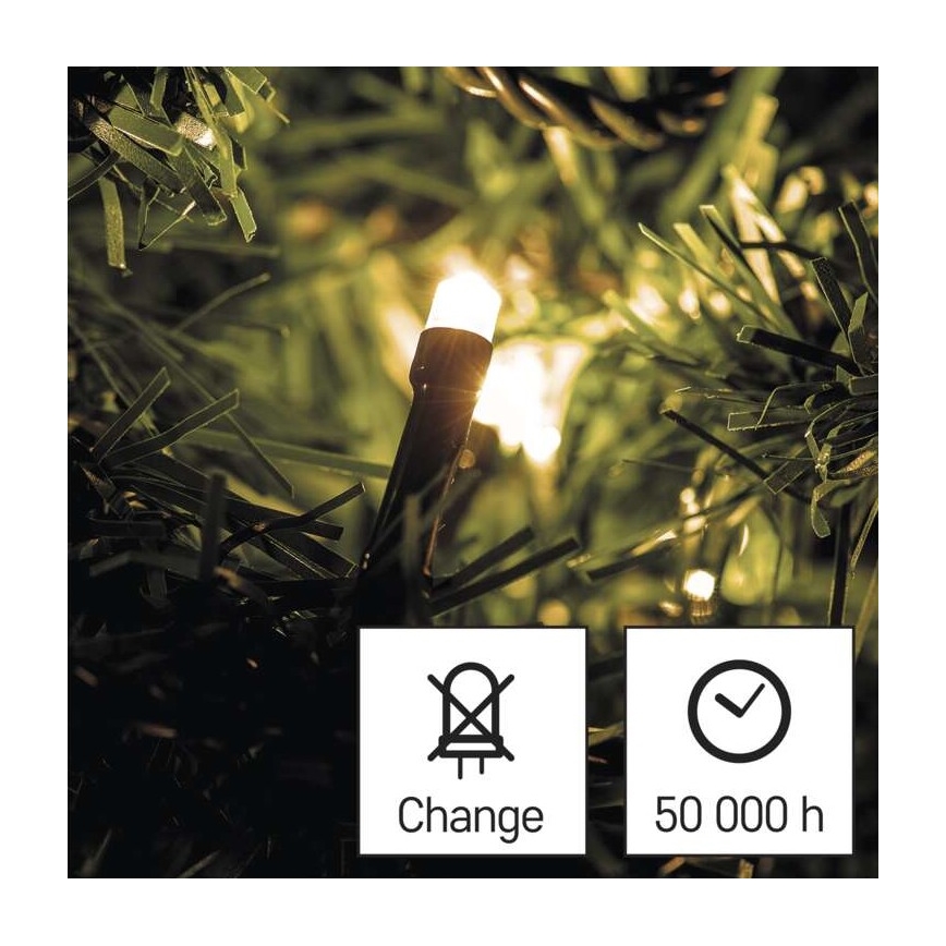 Ghirlandă LED pentru exterior 120xLED/3xAA 8,9 m IP44 alb cald