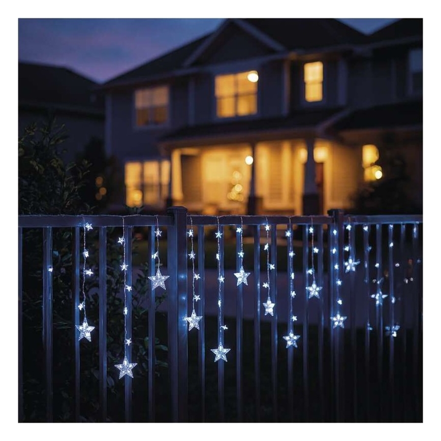 Ghirlandă LED pentru exterior 120xLED/8 funcții 3xAA 1,7 m IP44 alb rece
