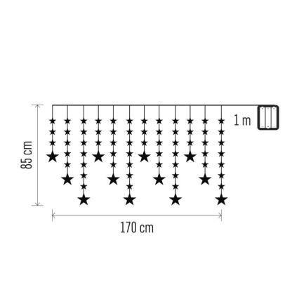 Ghirlandă LED pentru exterior 120xLED/8 funcții 3xAA 1,7 m IP44 alb rece