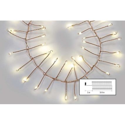 Ghirlandă LED pentru exterior 1440xLED/8 funcții 14,4m IP44 alb cald