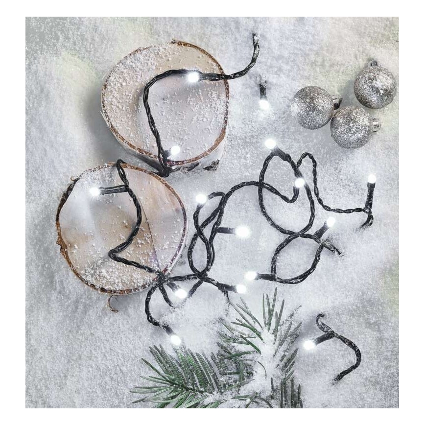 Ghirlandă LED pentru exterior, 180 LED, 8 moduri, 23 m, IP44, alb rece