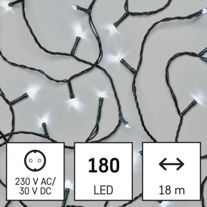 Ghirlandă LED pentru exterior, 180 LED, 8 moduri, 23 m, IP44, alb rece
