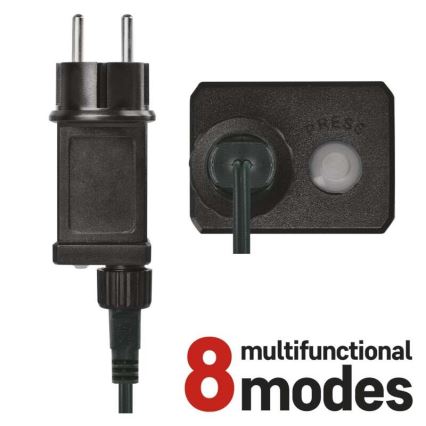 Ghirlandă LED pentru exterior, 180 LED, 8 moduri, 23 m, IP44, alb rece