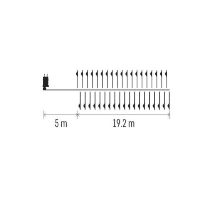 Ghirlandă LED pentru exterior 1920xLED/8 funcții 19,2m IP44 alb rece