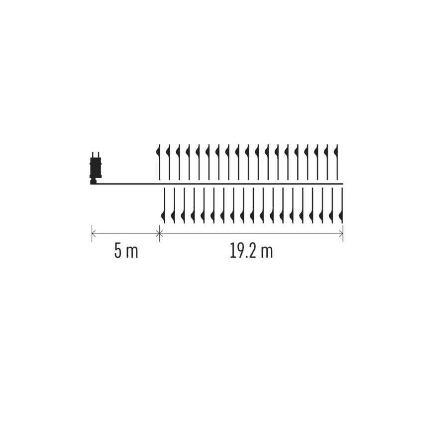 Ghirlandă LED pentru exterior 1920xLED/8 funcții 19,2m IP44 alb rece