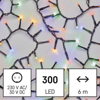 Ghirlandă LED pentru exterior, 300 LED, 11 m, IP44, multicoloră