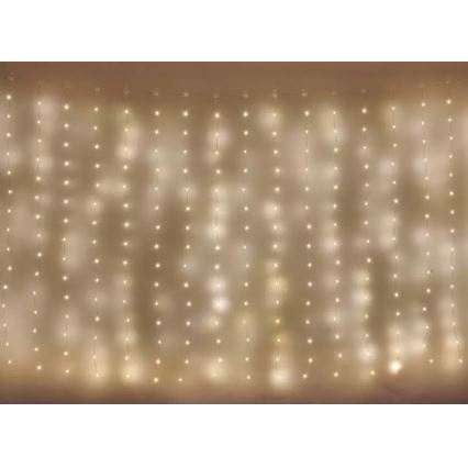 Ghirlandă LED pentru exterior, 300 LED, 8 funcții, 5,9 m, IP44, alb cald